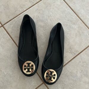 Tory Burch Black Leather Flats